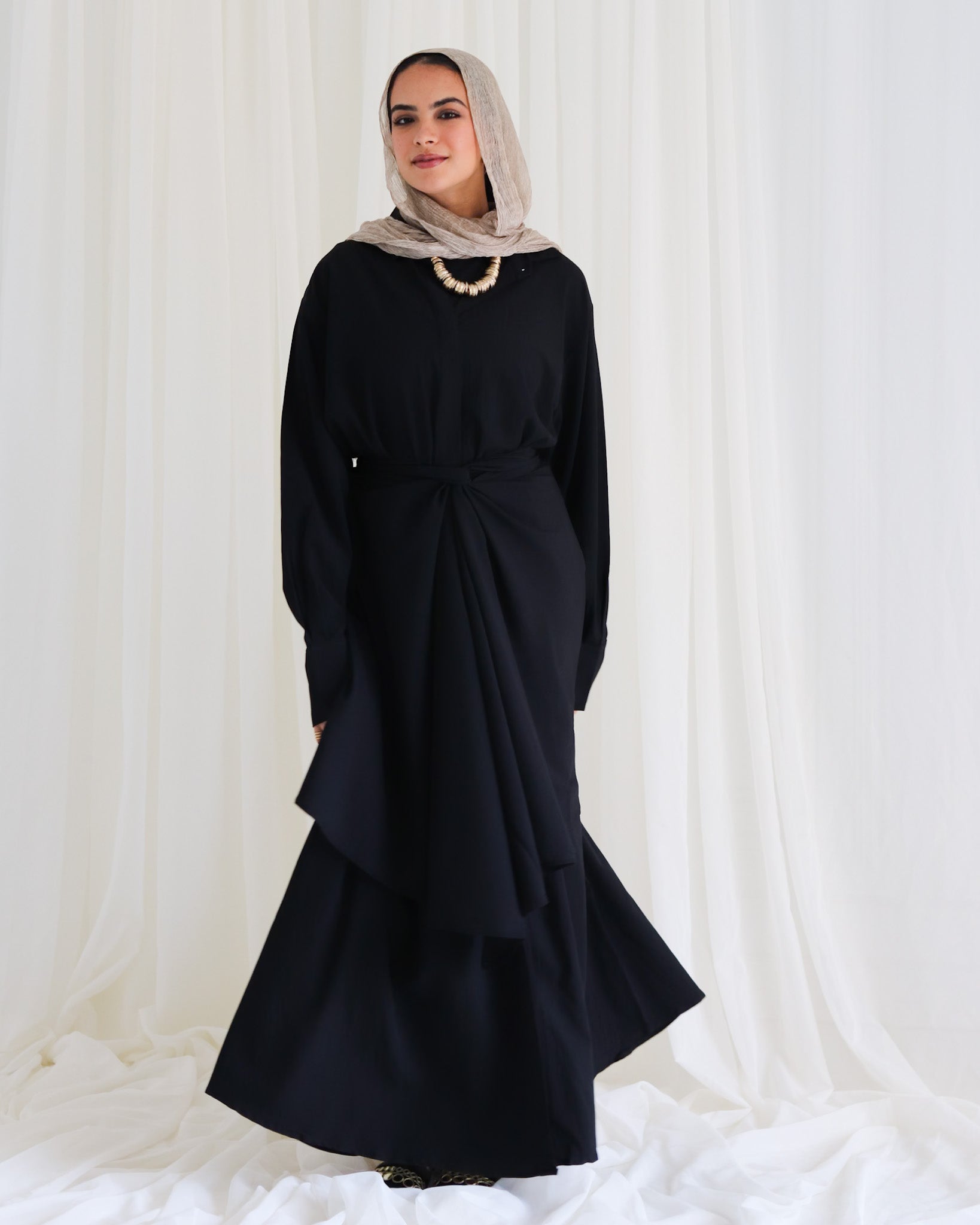 Ontha Shirt Dress - Black