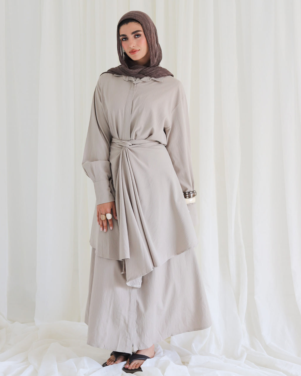 Ontha Shirt Dress - Beige