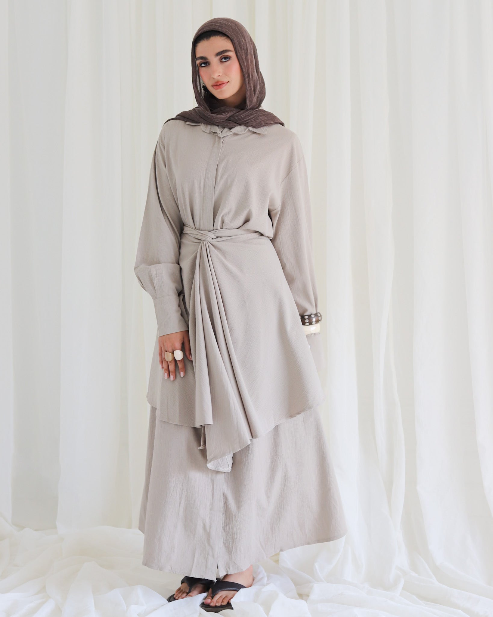 Ontha Shirt Dress - Beige