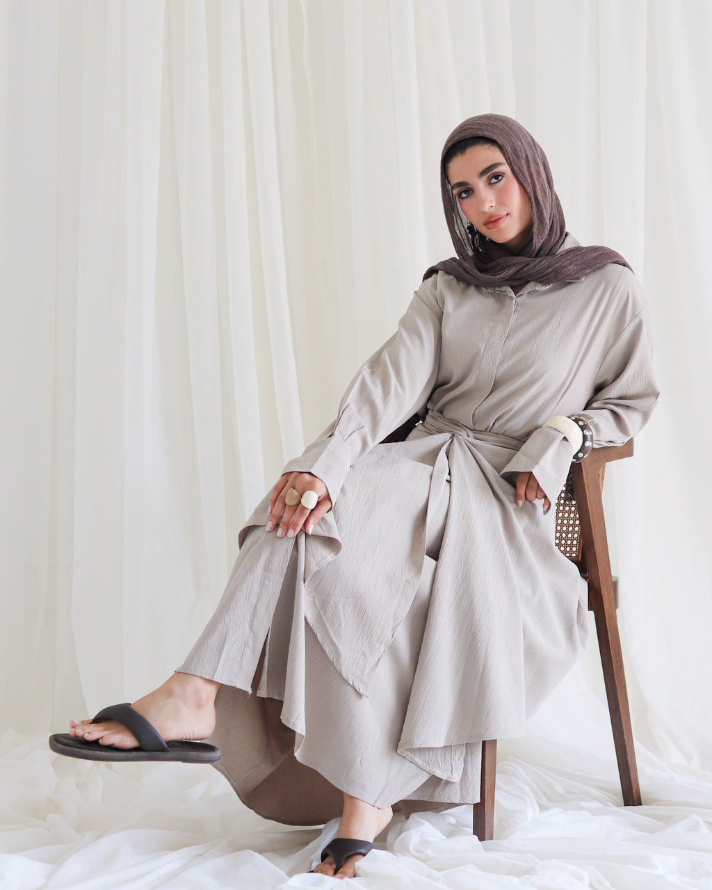 Ontha Shirt Dress - Beige