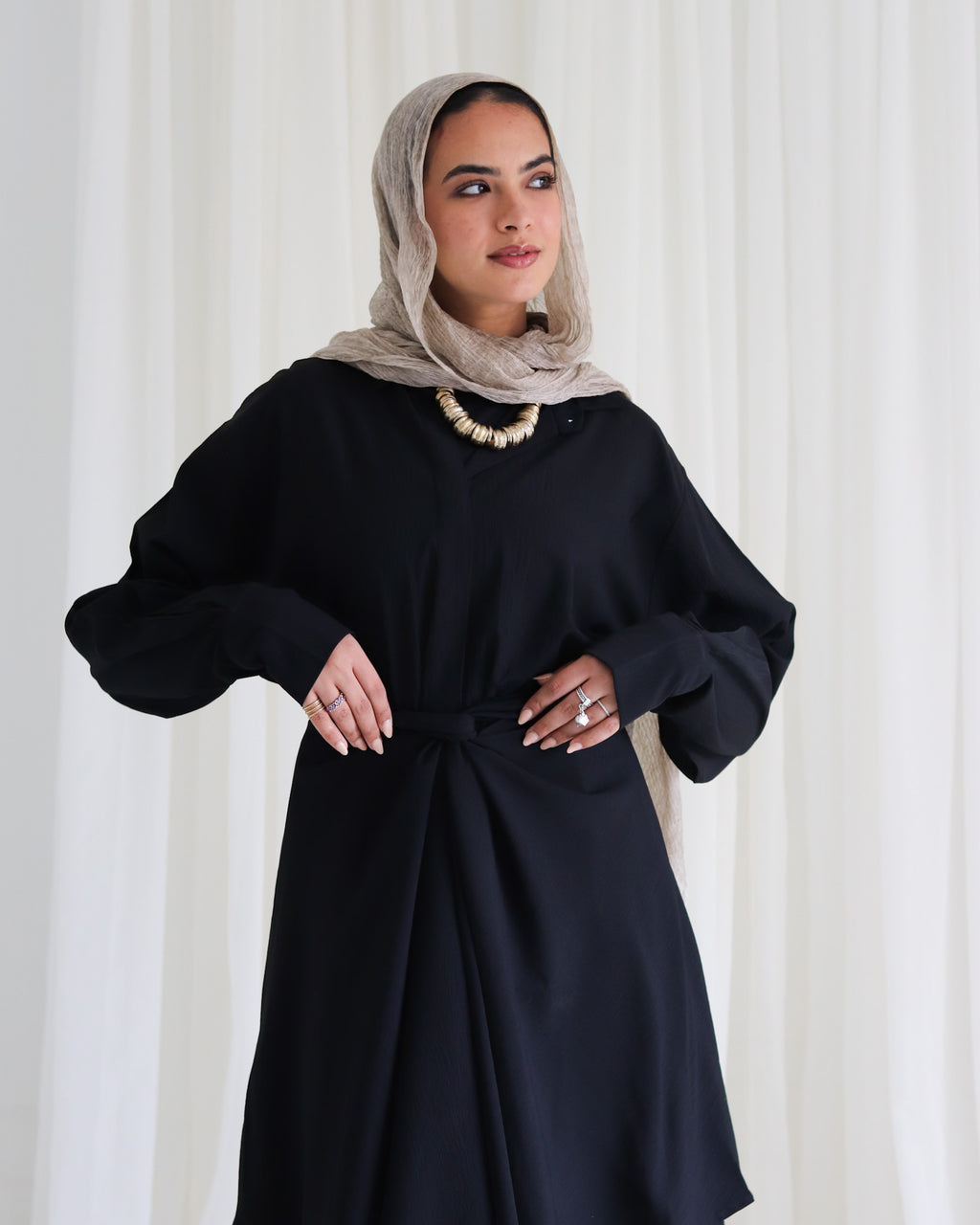 Ontha Shirt Dress - Black