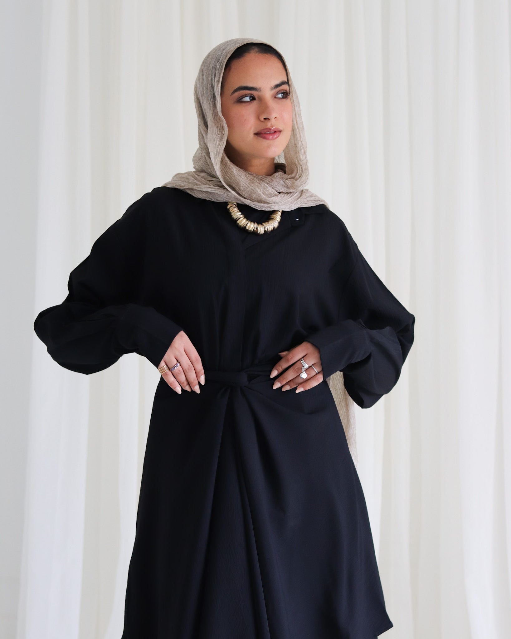 Ontha Shirt Dress - Black